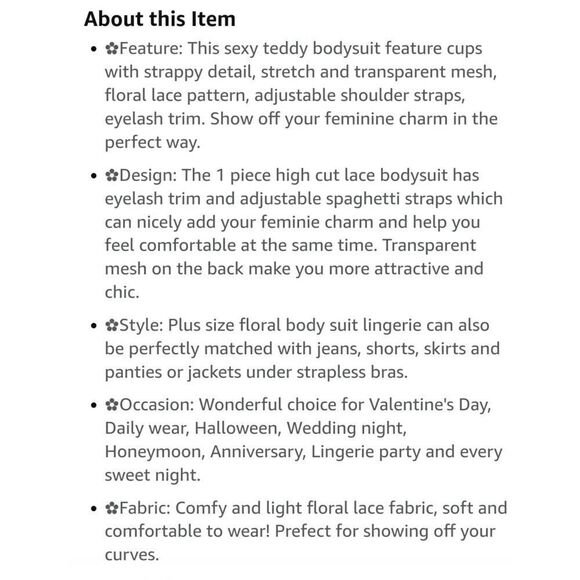 Plus size sheer stretch eyelash lace bodysuit sz 3XL - Picture 2 of 14